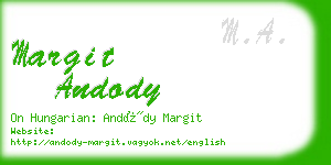 margit andody business card